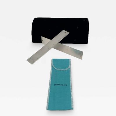  Tiffany Co Tiffany Co Pair of Silver Metric Rulers in Classic Tiffany Blue Pouch
