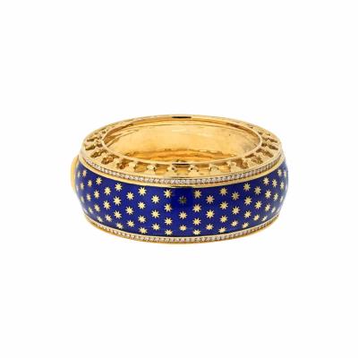  Tiffany Co Tiffany Co Paloma Picasso 18K Yellow Gold Blue Enamel Star Bracelet