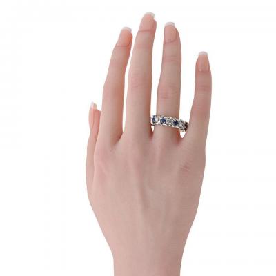  Tiffany Co Tiffany Co Platinum Sixteen Stone Sapphire And Diamond Wedding Band