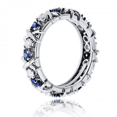  Tiffany Co Tiffany Co Platinum Sixteen Stone Sapphire And Diamond Wedding Band