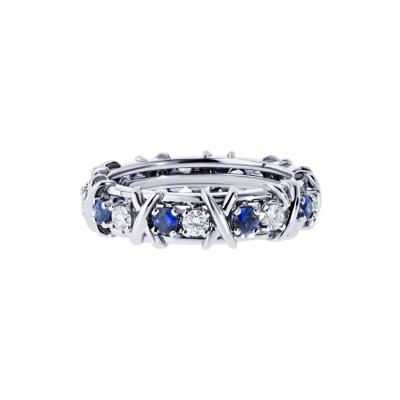  Tiffany Co Tiffany Co Platinum Sixteen Stone Sapphire And Diamond Wedding Band