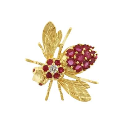  Tiffany Co Tiffany Co Ruby and Diamond Bee Brooch