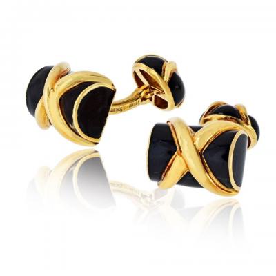  Tiffany Co Tiffany Co Schlumberger 18K Yellow Gold Tuxedo Cuff Links