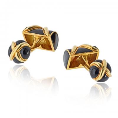  Tiffany Co Tiffany Co Schlumberger 18K Yellow Gold Tuxedo Cuff Links