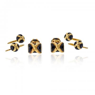  Tiffany Co Tiffany Co Schlumberger 18K Yellow Gold Tuxedo Cuff Links