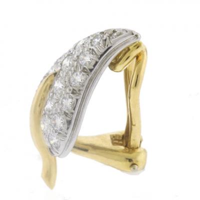  Tiffany Co Tiffany Co Schlumberger Diamond Leaf Earrings