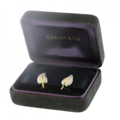  Tiffany Co Tiffany Co Schlumberger Diamond Leaf Earrings
