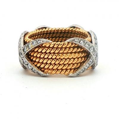  Tiffany Co Tiffany Co Schlumberger Diamond X 6 Row Rope Ring