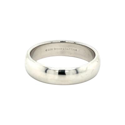  Tiffany Co Tiffany Co Signed 6MM Platinum Mens Wedding Band Ring