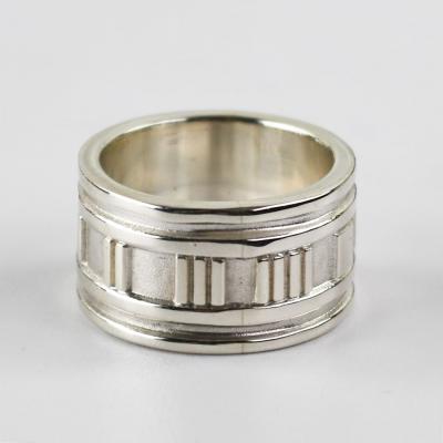  Tiffany Co Tiffany Co Silver Atlas Roman Numeral Band Ring 11g