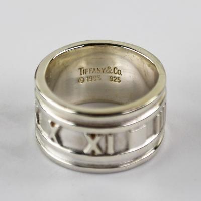  Tiffany Co Tiffany Co Silver Atlas Roman Numeral Band Ring 11g