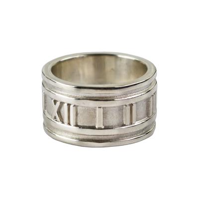  Tiffany Co Tiffany Co Silver Atlas Roman Numeral Band Ring 11g