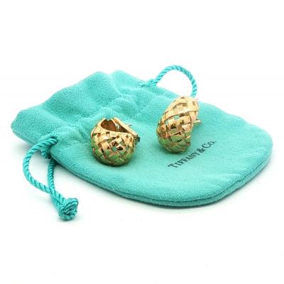  Tiffany Co Tiffany Co Vannerie Hoop 18kt Gold Earrings