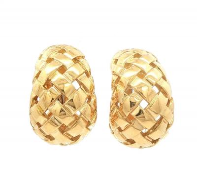  Tiffany Co Tiffany Co Vannerie Hoop 18kt Gold Earrings