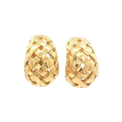  Tiffany Co Tiffany Co Vannerie Hoop 18kt Gold Earrings