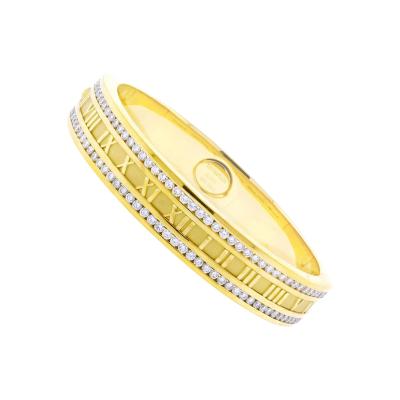  Tiffany Co Tiffany Co Wide Gold Diamond Atlas Bangle Bracelet 18K Gold 2 5 Carats