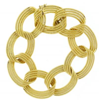  Tiffany Co Tiffany Co twisted braid open link 18 kt gold bracelet