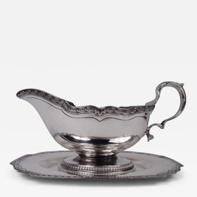  Tiffany Co Tiffany Edwardian Classical Sterling Silver Gravy Boat on Stand