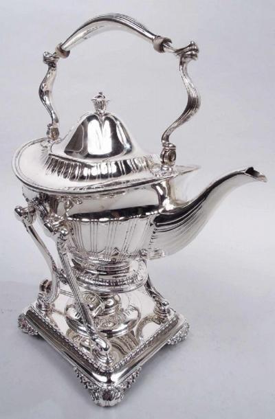  Tiffany Co Tiffany Edwardian Classical Sterling Silver Tea Kettle on Stand