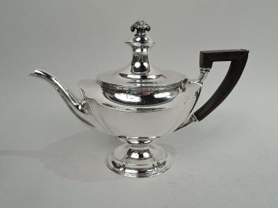  Tiffany Co Tiffany Edwardian Regency Coffee Tea Set with Flower Basket Finial