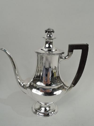  Tiffany Co Tiffany Edwardian Regency Coffee Tea Set with Flower Basket Finial