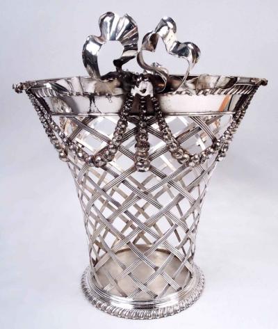  Tiffany Co Tiffany Edwardian Regency Sterling Silver Boudoir Wastepaper Basket