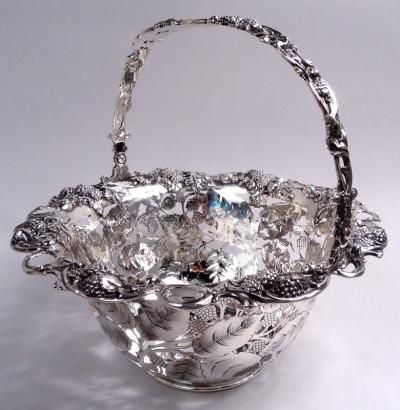  Tiffany Co Tiffany Edwardian Sterling Silver Blackberry Basket with Lots of Charm