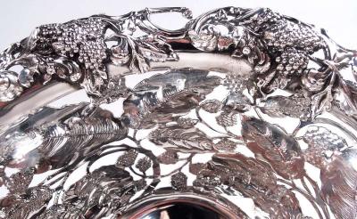  Tiffany Co Tiffany Edwardian Sterling Silver Blackberry Basket with Lots of Charm