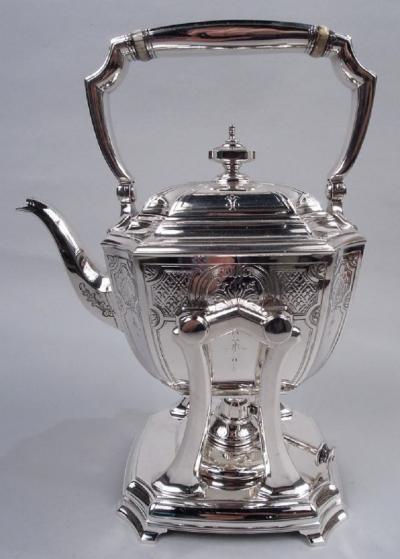  Tiffany Co Tiffany Engraved Hampton Sterling Silver Kettle on Stand