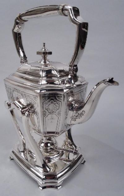  Tiffany Co Tiffany Engraved Hampton Sterling Silver Kettle on Stand