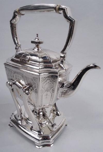  Tiffany Co Tiffany Engraved Hampton Sterling Silver Kettle on Stand