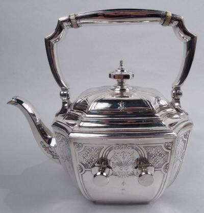  Tiffany Co Tiffany Engraved Hampton Sterling Silver Kettle on Stand