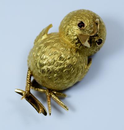 Tiffany Co Tiffany France 18K Gold Little Chick Clip Brooch