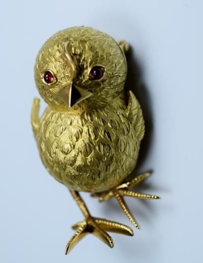 Tiffany Co Tiffany France 18K Gold Little Chick Clip Brooch