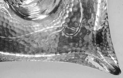  Tiffany Co Tiffany Japonesque Hand Hammered Inkstand with Applied Bugs Leaves