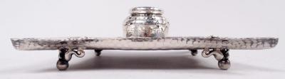  Tiffany Co Tiffany Japonesque Hand Hammered Inkstand with Applied Bugs Leaves