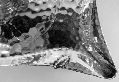  Tiffany Co Tiffany Japonesque Hand Hammered Inkstand with Applied Bugs Leaves