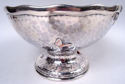  Tiffany Co Tiffany Japonesque Mixed Metal Beetle Butterfly Centerpiece Bowl
