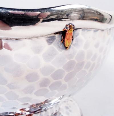  Tiffany Co Tiffany Japonesque Mixed Metal Beetle Butterfly Centerpiece Bowl