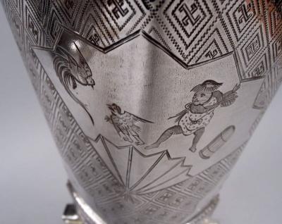  Tiffany Co Tiffany Japonesque Sterling Silver Vase with Early Union Square Mark