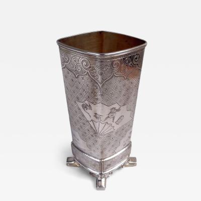  Tiffany Co Tiffany Japonesque Sterling Silver Vase with Early Union Square Mark