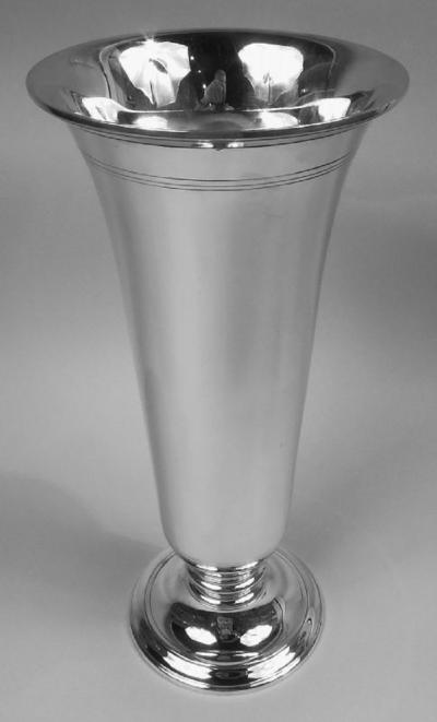  Tiffany Co Tiffany Large American Art Deco Sterling Silver 16 Inch Vase