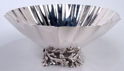  Tiffany Co Tiffany Midcentury Modern Classical Sterling Silver Leaf Bowl