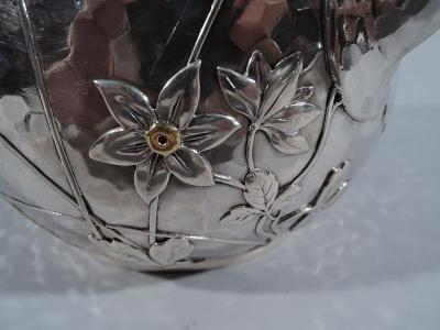  Tiffany Co Tiffany Mixed Metal Hand Hammered Sterling Silver Water Pitcher