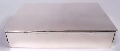  Tiffany Co Tiffany Modern Sterling Silver Box with Bold Wave Edge Ornament