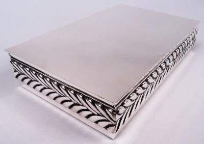  Tiffany Co Tiffany Modern Sterling Silver Box with Bold Wave Edge Ornament