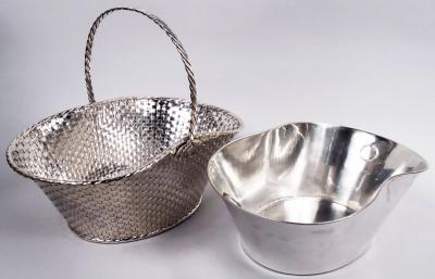  Tiffany Co Tiffany Modern Sterling Silver Picnic Basket Wine Cooler