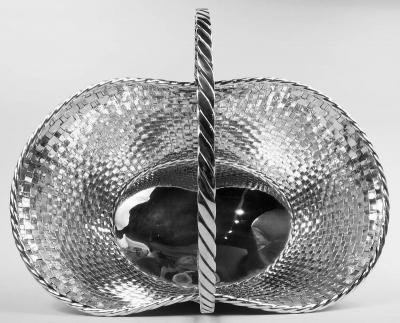  Tiffany Co Tiffany Modern Sterling Silver Picnic Basket Wine Cooler