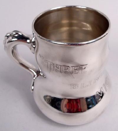  Tiffany Co Tiffany Sterling Silver Three Blind Mice Nursery Rhyme Baby Cup