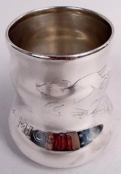  Tiffany Co Tiffany Sterling Silver Three Blind Mice Nursery Rhyme Baby Cup